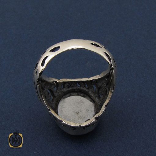 انگشتر حیدید سینی مردانه با عین علی و سه جلاله  - کد 8644 - تصویر 3
