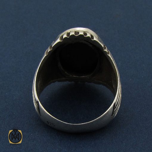 انگشتر حدید سینی مردانه با حکاکی ید الله فوق ایدیهم - کد 8645 - تصویر 3