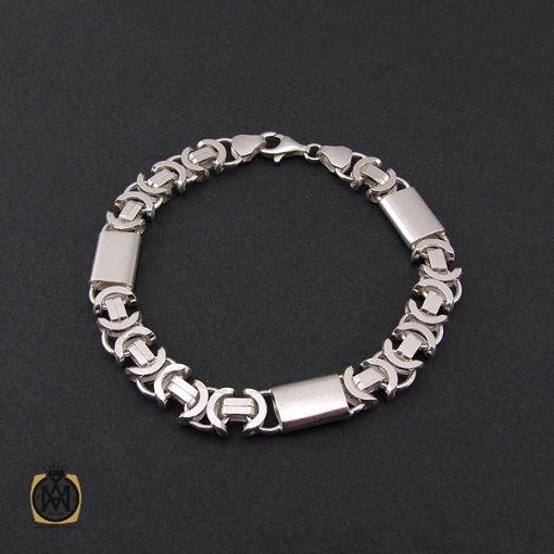 دستنبد نقره 21 سانتی درشت مردانه - کد 10002 - تصویر 3