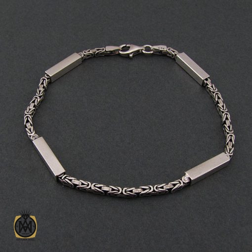 دستنبد نقره مردانه 22 سانتی درشت - کد 10003 - تصویر 3