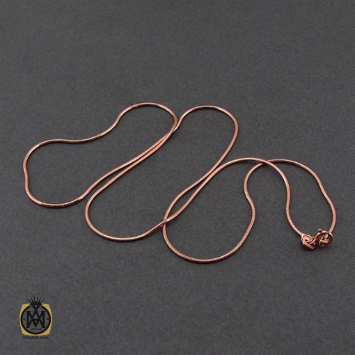 زنجیر نقره طرح امگا 50 سانتی زنانه ایتالیایی رزگلد – کد 10010 - تصویر 3