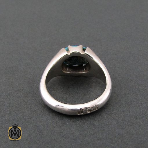 3 انگشتر فیروزه نیشابوری مردانه خوش رنگ و فاخر - کد 8678 - تصویر 3