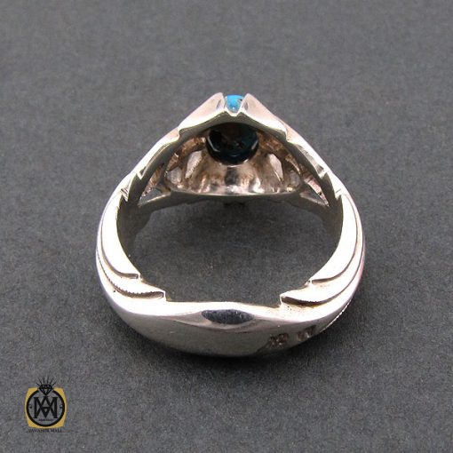 انگشتر فیروزه نیشابور مردانه خوش رنگ - کد 8682 - تصویر 3