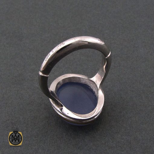 انگشتر عقیق یمن کبود مردانه - کد 8687 - تصویر 3