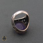 3 انگشتر عقیق یمن کبود مردانه - کد 8691 - تصویر 3