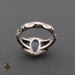 3 انگشتر عقیق یمن کبود طرح صفوی مردانه - کد 8692 - تصویر 3