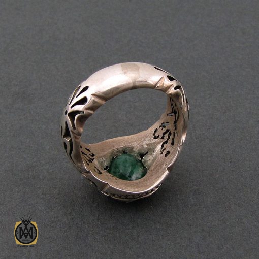 3 انگشتر زمرد اصل مردانه اصل و معدنی - کد 8693 - تصویر 3