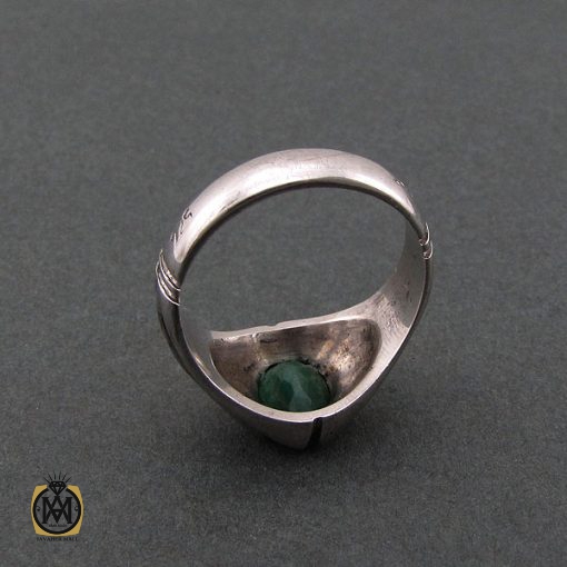 انگشتر زمرد مردانه اصل و معدنی - کد 8694 - تصویر 3