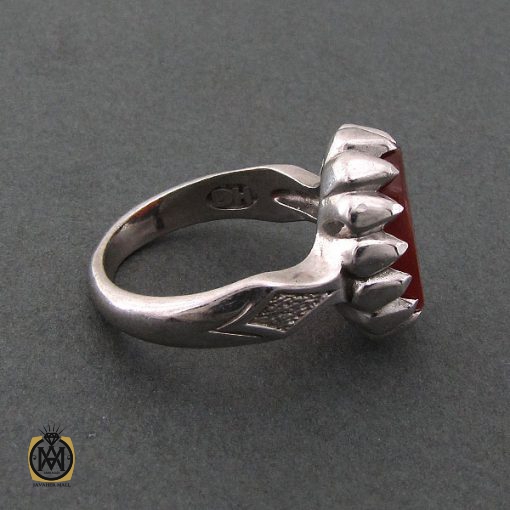 انگشتر عقیق یمن مردانه با حکاکی یا قادر المتعال استاد حیدر - کد 8600 - تصویر 3