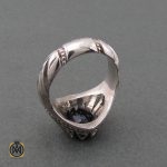 انگشتر یاقوت کبود آفریقایی مردانه - کد 8700 - تصویر 3