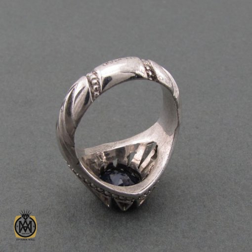 انگشتر یاقوت کبود آفریقایی مردانه - کد 8700 - تصویر 3