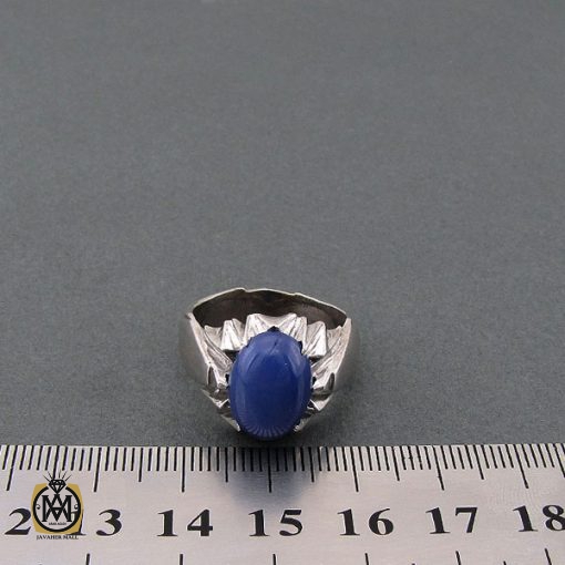 انگشتر یاقوت کبود استار مردانه - کد 8701 - تصویر 3