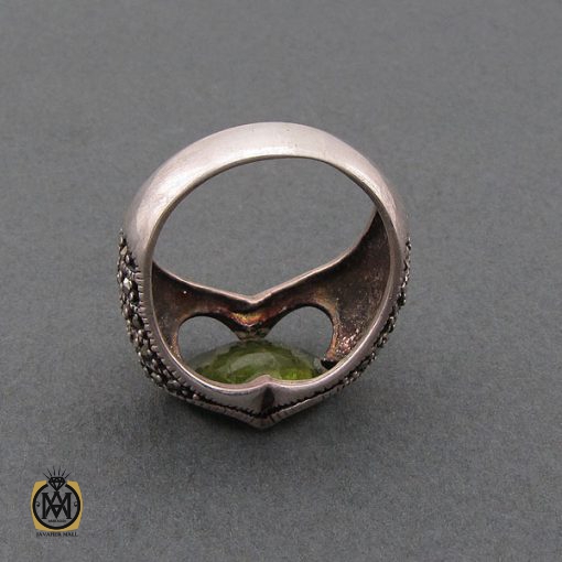 انگشتر زبرجد و مارکازیت مردانه اصل و معدنی - کد 8705 - تصویر 3