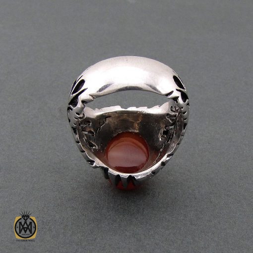 انگشتر عقیق یمن مردانه درشت  - کد 8713 - تصویر 3