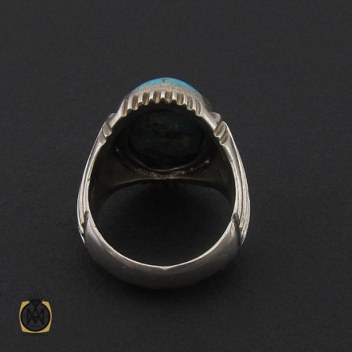 انگشتر فیروزه دامغان مردانه درشت - کد 8715 - تصویر 3