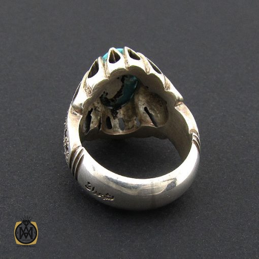 3 انگشتر فیروزه نیشابوری درشت و خوش طبع مردانه - کد 8717 - تصویر 3
