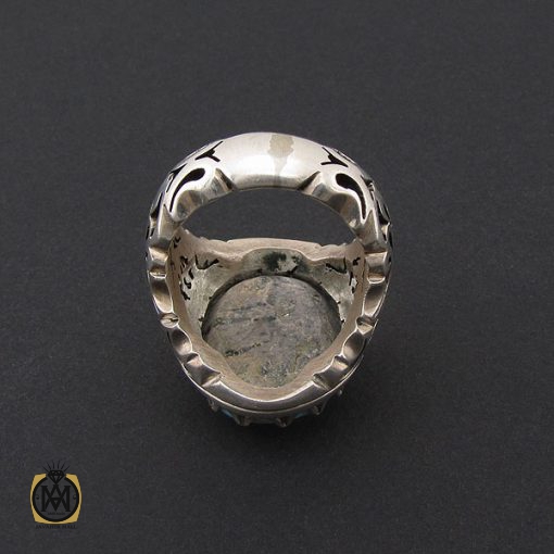 انگشتر فیروزه نیشابوری مردانه درشت و با کیفیت - کد 8719 - تصویر 3