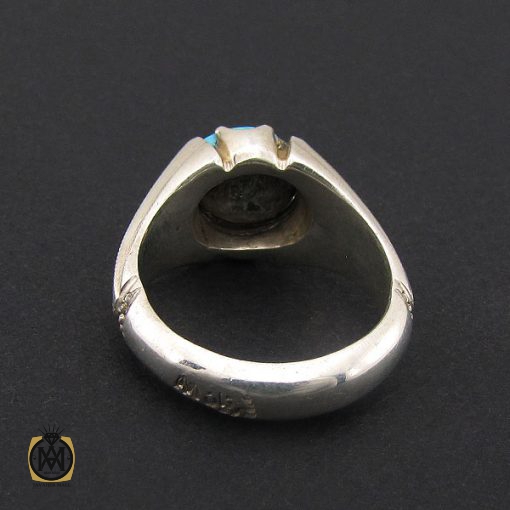 انگشتر فیروزه نیشابوری مردانه خوش رنگ - کد 8721 - تصویر 3