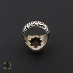 3 انگشتر عقیق یمن مردانه با رکاب قلم زنی هنر دست استاد هشتم - کد 8722 - تصویر 3