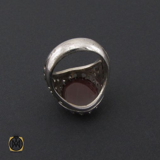 انگشتر عقیق یمن و زمرد مردانه دست ساز - کد 8725 - تصویر 3