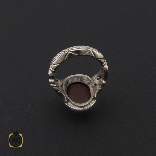 انگشتر عقیق یمن مردانه خوش رنگ - کد 8728 - تصویر 3