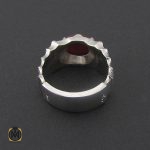 انگشتر عقیق یمن مردانه خوش رنگ طرح صفوی - کد 8729 - تصویر 3