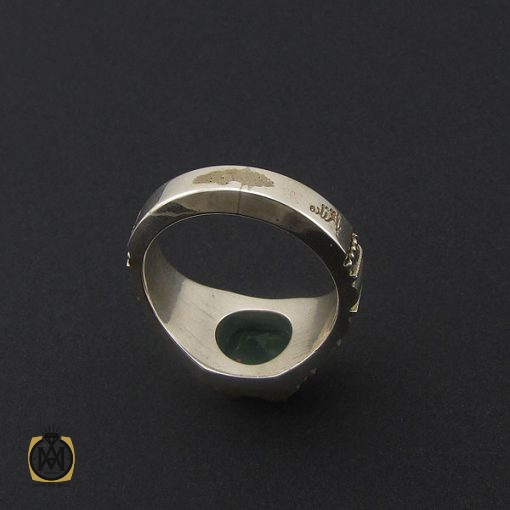 3 انگشتر زمرد زامبیا مرغوب مردانه هنر دست استاد باقرزاده - کد 8733 - تصویر 3