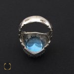 3 انگشتر توپاز آبی درشت مردانه خوش رنگ - کد 8736 - تصویر 3