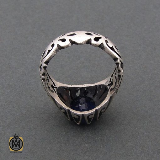 انگشتر یاقوت کبود مردانه - کد 8750 - تصویر 3