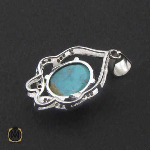 مدال فیروزه نیشابوری زنانه طرح گلنوش - کد 3147 - تصویر 3