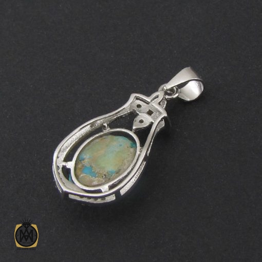 مدال فیروزه نیشابوری زنانه طرح بهارین - کد 3153 - تصویر 3