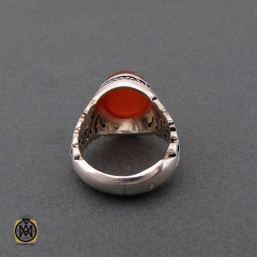 انگشتر عقیق یمن مردانه دست ساز - کد 8612 - تصویر 3