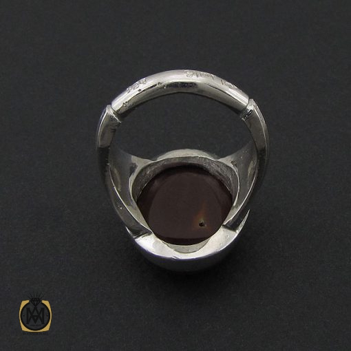 3 انگشتر عقیق یمن مردانه با حکاکی ومن یتق الله استاد رائف – کد 8782 - تصویر 3