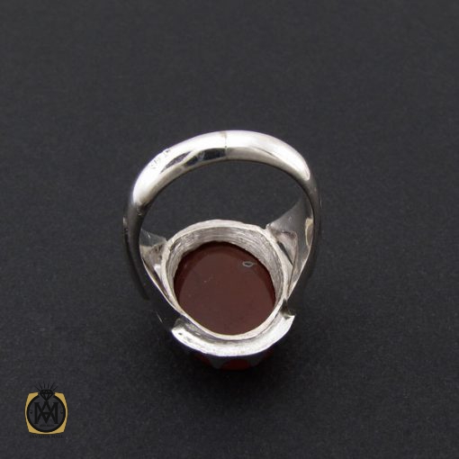 انگشتر عقیق یمن مردانه با حکاکی ومن یتق الله استاد رائف – کد 8783 - تصویر 3