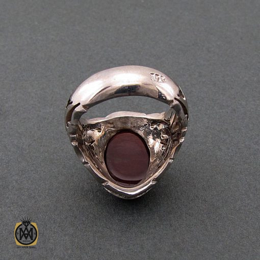 انگشتر عقیق یمن مردانه درشت و مرغوب - کد 8613 - تصویر 3
