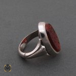 3 انگشتر عقیق یمن مردانه با حکاکی حسین منی وانا من حسین استاد احمد - کد 8589 - تصویر 3