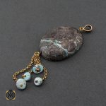 3 مدال فیروزه نیشابوری زنانه طرح آرمینا - کد 3121 - تصویر 3
