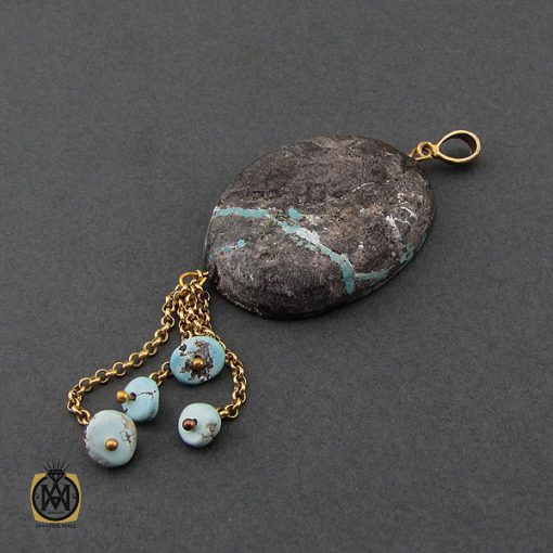 مدال فیروزه نیشابوری زنانه طرح آرمینا - کد 3121 - تصویر 3