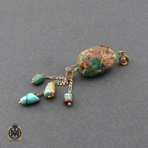 مدال فیروزه نیشابوری زنانه طرح انوشا - کد 3129 - تصویر 3