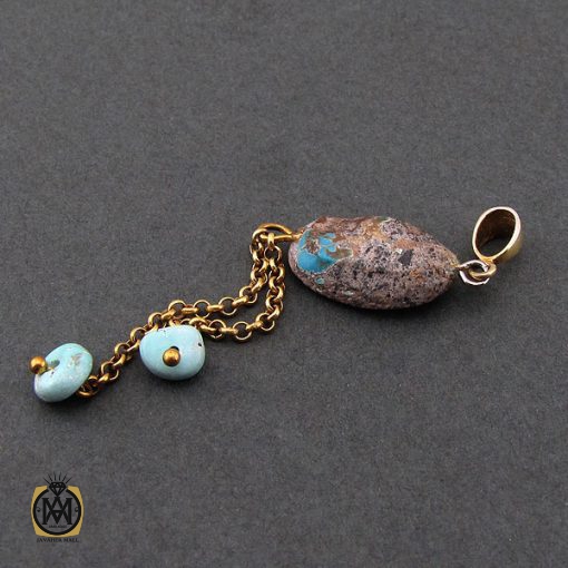 مدال فیروزه نیشابوری زنانه طرح خجسته - کد 3131 - تصویر 3