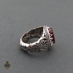 3 انگشتر عقیق یمن مردانه با حکاکی یا باقر علم النبی استاد حیدر - کد 8590 - تصویر 3