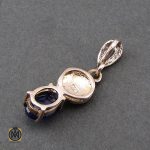 مدال یاقوت کبود و مارکازیت زنانه طرح دریا - کد 3139 - تصویر 3