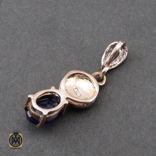 مدال یاقوت کبود و مارکازیت زنانه طرح دریا - کد 3139 - تصویر 3