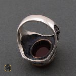 انگشتر عقیق قرمز مردانه با حکاکی ومن یتق الله - کد 8626 - تصویر 3