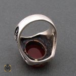 انگشتر عقیق قرمز مردانه با وان یکاد - کد 8629 - تصویر 3
