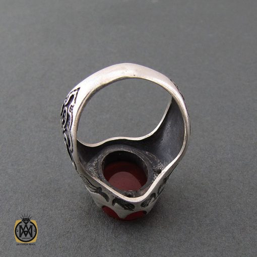 3 انگشتر عقیق قرمز مردانه با حکاکی امیری حسین و نعم الامیر - کد 8630 - تصویر 3