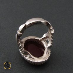 انگشتر عقیق قرمز مردانه با حکاکی و من یتق الله - کد 8631 انگشتر عقیق قرمز مردانه با حکاکی و من یتق الله - کد 8631