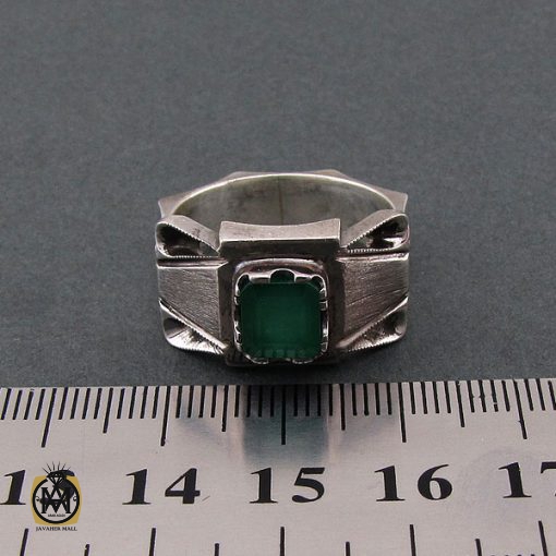 انگشتر زمرد زامبیا مردانه مرغوب - کد 8584 - تصویر 4