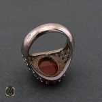 4 انگشتر عقیق یمن مردانه با حکاکی ان الله بالغ امره استاد حیدر - کد 8592 - تصویر 4