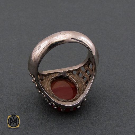 انگشتر عقیق یمن مردانه با حکاکی ان الله بالغ امره استاد حیدر - کد 8592 - تصویر 4